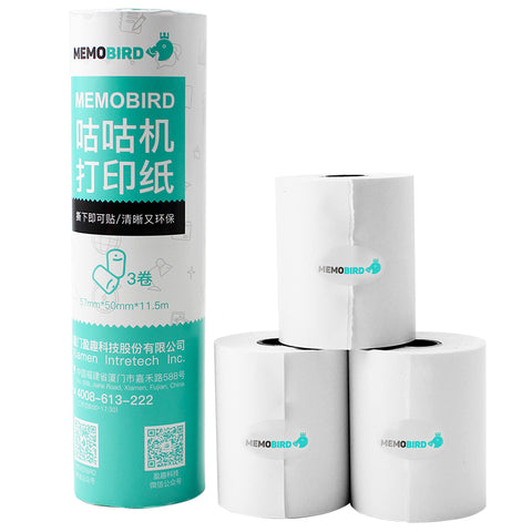 Stickers Thermal printing paper 3 rolls White